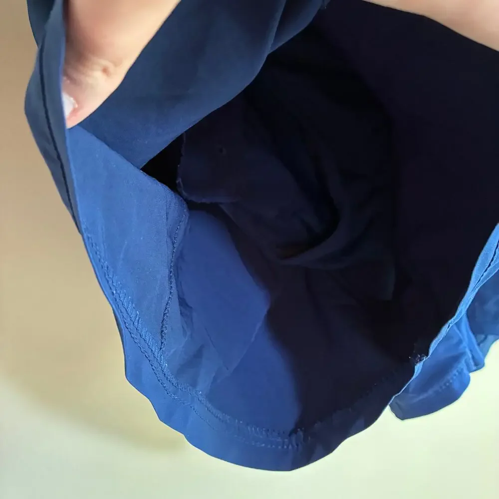 Lands' End blue swim shorts women's 16 drawstring waist pockets inner lining